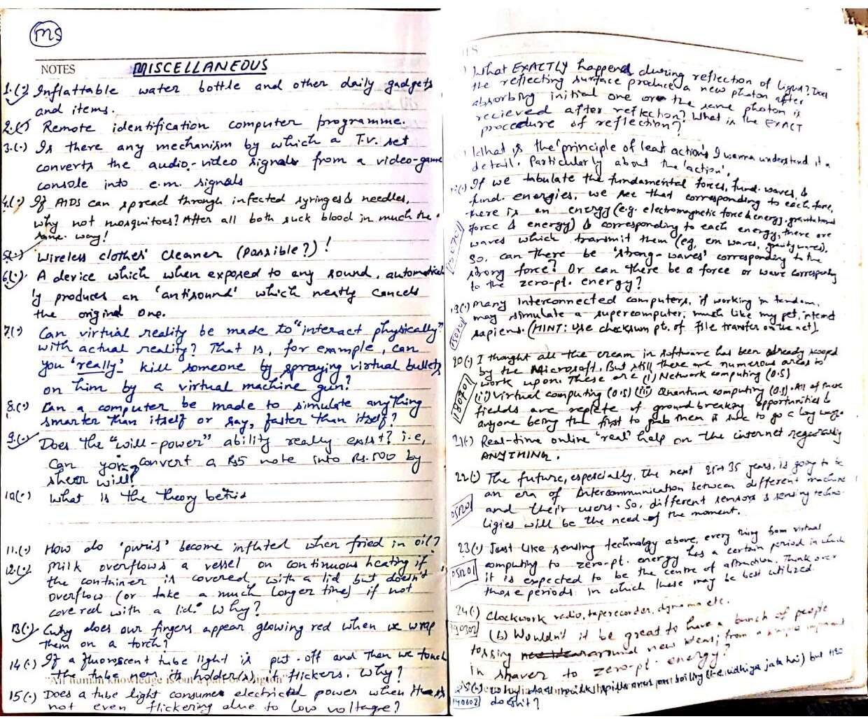 Ancient notes from my diary